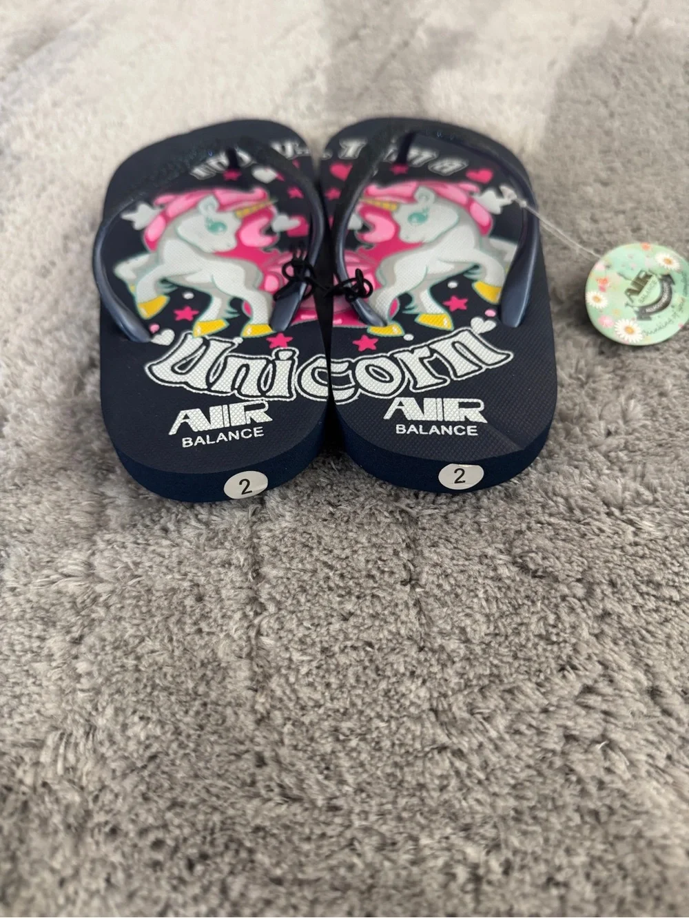 Aiir Balance Navy Today I Am A Unicorn Flip Flops